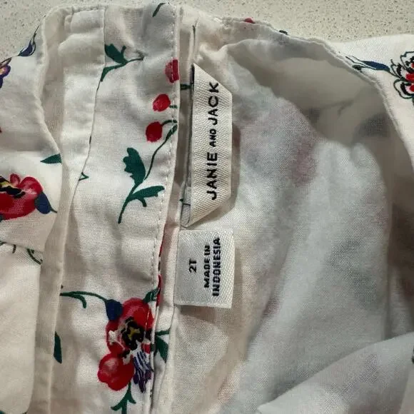 Janie and Jack Toddler Girl 2T Floral Blouse - Picture 3 of 5